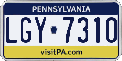 PA license plate LGY7310