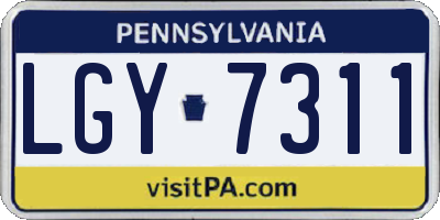 PA license plate LGY7311