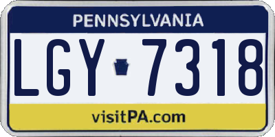 PA license plate LGY7318