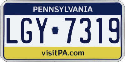 PA license plate LGY7319