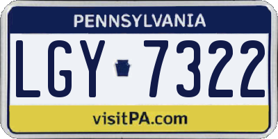 PA license plate LGY7322