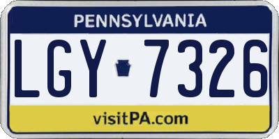 PA license plate LGY7326
