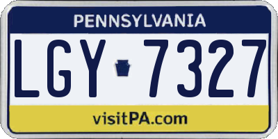 PA license plate LGY7327