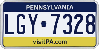 PA license plate LGY7328