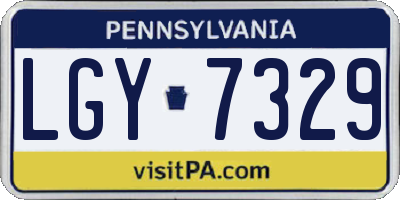 PA license plate LGY7329