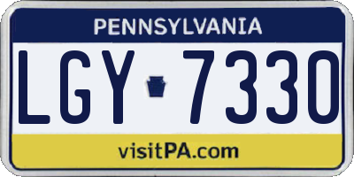 PA license plate LGY7330