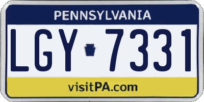 PA license plate LGY7331