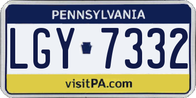 PA license plate LGY7332