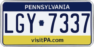 PA license plate LGY7337