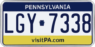 PA license plate LGY7338