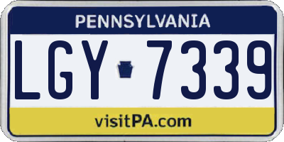 PA license plate LGY7339
