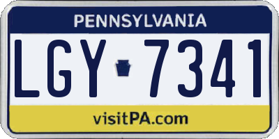 PA license plate LGY7341