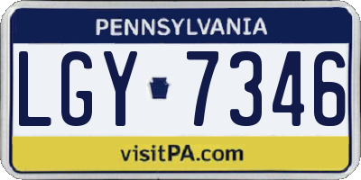 PA license plate LGY7346