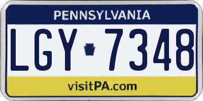 PA license plate LGY7348