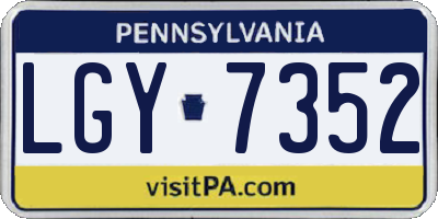 PA license plate LGY7352