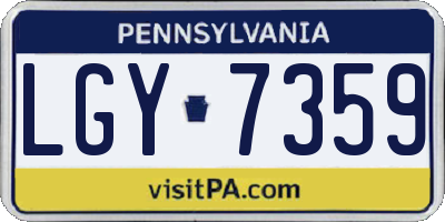PA license plate LGY7359