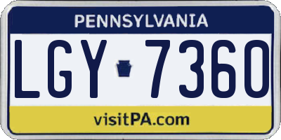 PA license plate LGY7360