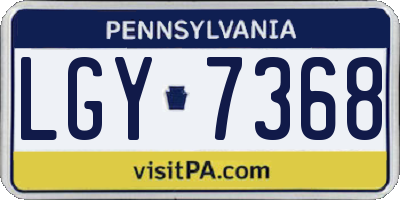 PA license plate LGY7368
