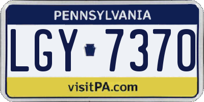 PA license plate LGY7370