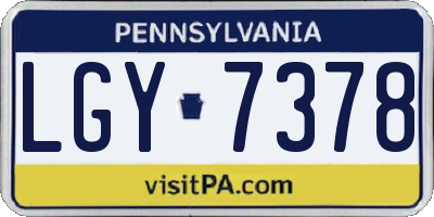 PA license plate LGY7378