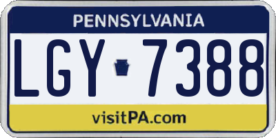 PA license plate LGY7388