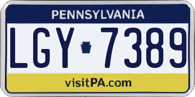 PA license plate LGY7389