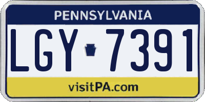 PA license plate LGY7391