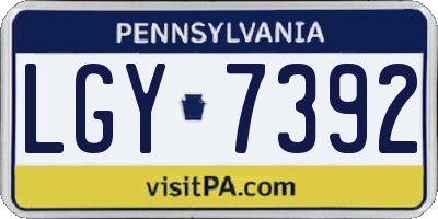 PA license plate LGY7392
