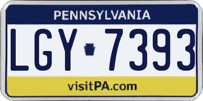 PA license plate LGY7393