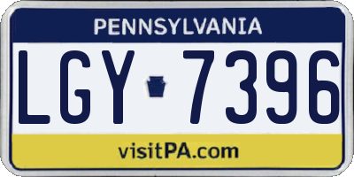 PA license plate LGY7396