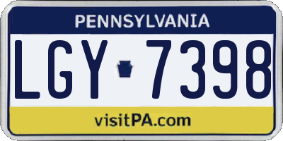 PA license plate LGY7398