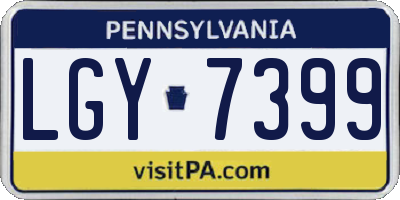 PA license plate LGY7399