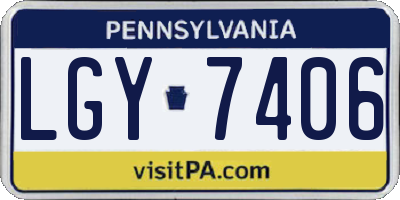 PA license plate LGY7406