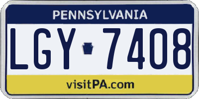 PA license plate LGY7408