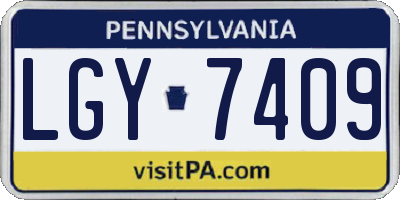 PA license plate LGY7409