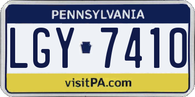 PA license plate LGY7410