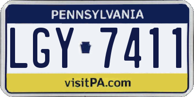 PA license plate LGY7411