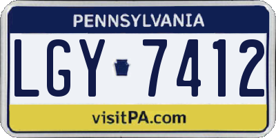 PA license plate LGY7412