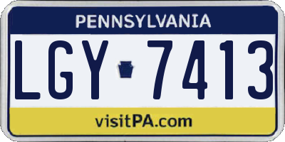 PA license plate LGY7413