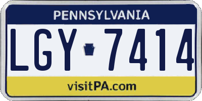 PA license plate LGY7414