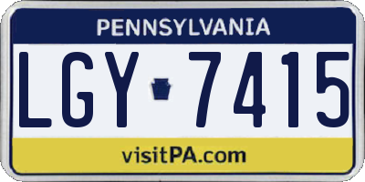 PA license plate LGY7415