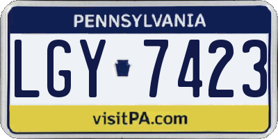 PA license plate LGY7423