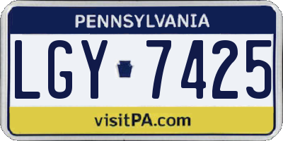 PA license plate LGY7425