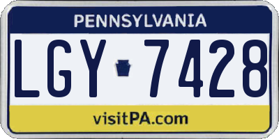 PA license plate LGY7428