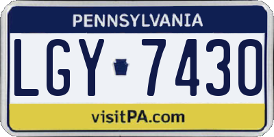 PA license plate LGY7430