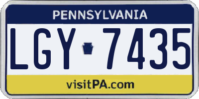PA license plate LGY7435