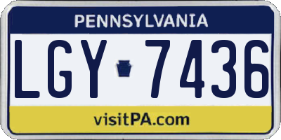 PA license plate LGY7436