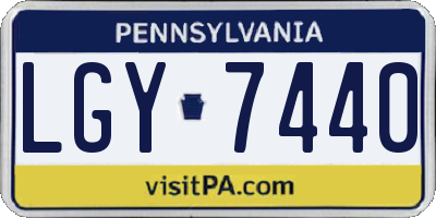 PA license plate LGY7440