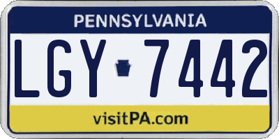 PA license plate LGY7442