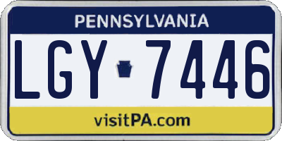 PA license plate LGY7446